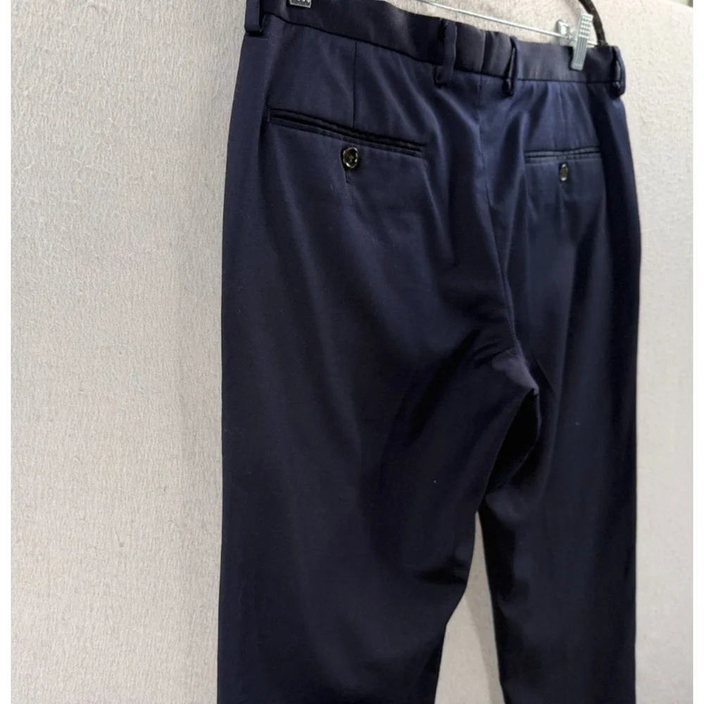 J Crew Bowery Slim Fit Dress Pants Mens 32x32 (33x30.5) Navy Wool Blend Office